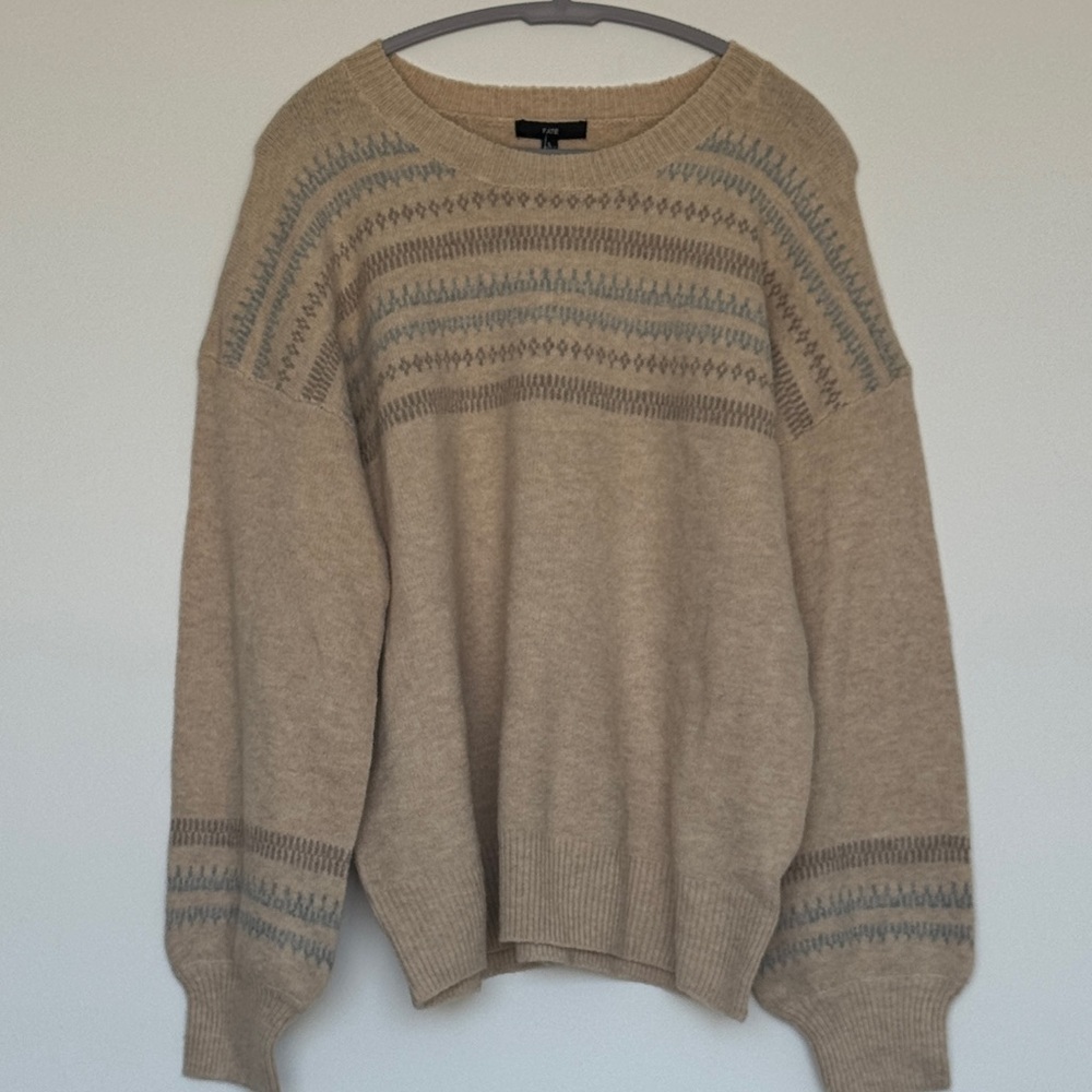 Fate Tan and Gray Crewneck Sweater